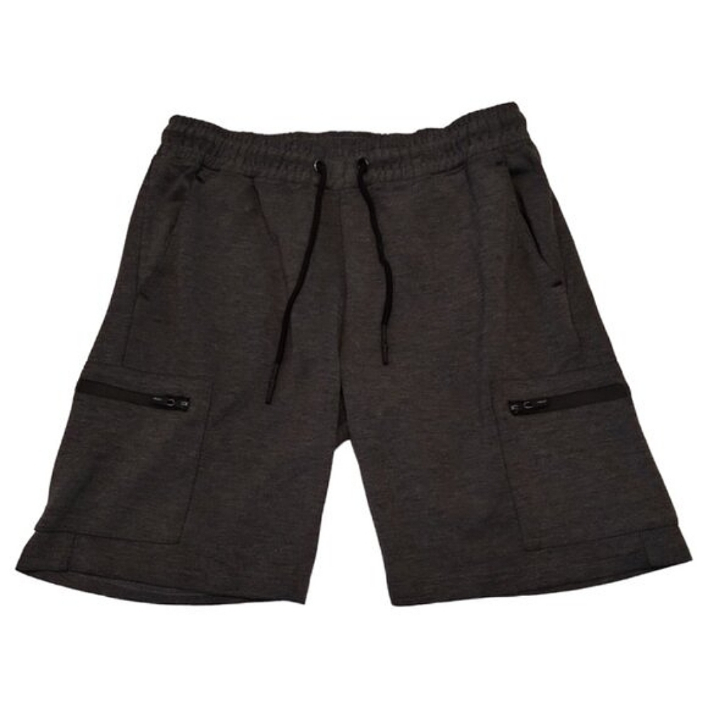 Tahari Men's Cargo Tech Shorts Sz L Heather Gray Elastic Waist Training Workout - Picture 1 of 5